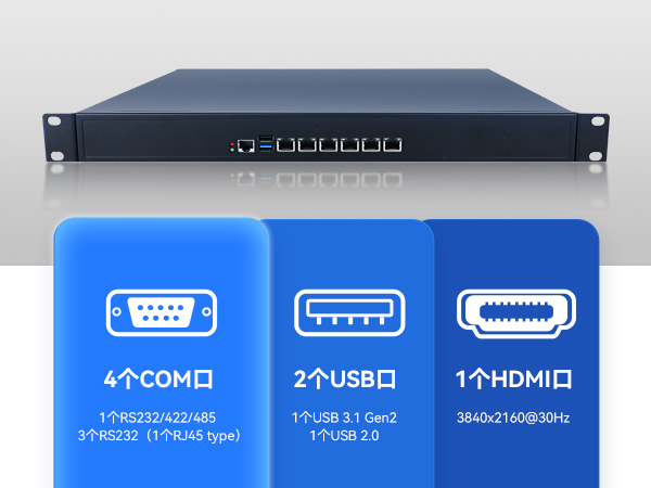 星亿1U多网口工控机,网络安全主机工业电脑,DT-12160-J6412