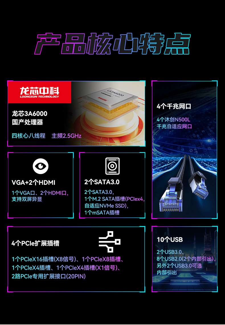 星亿国产龙芯工控机,3A6000四核八线程工业主机,DT-61025-N3A6KMB.jpg