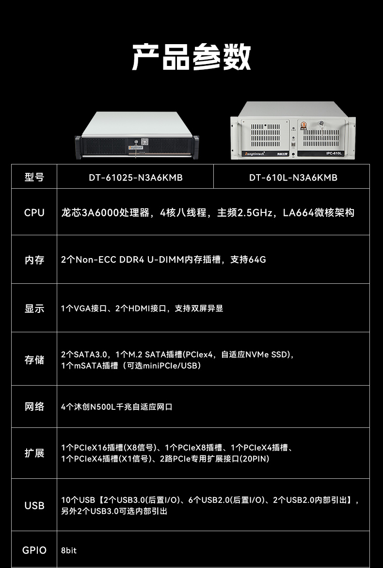 星亿国产龙芯工控机,3A6000四核八线程工业主机,DT-61025-N3A6KMB.jpg