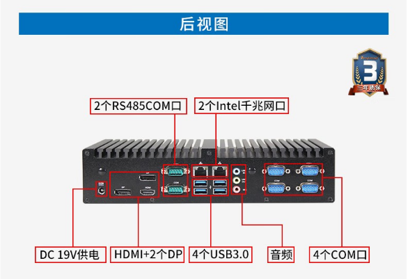 星亿无风扇嵌入式工控机端口.png