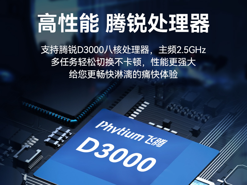 飞腾D3000高性能工控机,10个usb口,双通道DDR5,DT-61025-BD3KMC