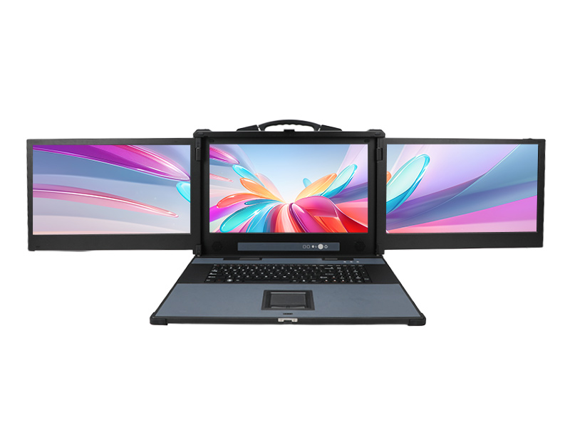 海光CPU加固便携机,三屏异显移动工作站,支持国产麒麟UOS系统,DTG-S1437ZD-B3490MB